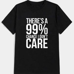 Men's Large Casual "Care" Print Crew Neck Short Sleeves T-Shirt NWOT